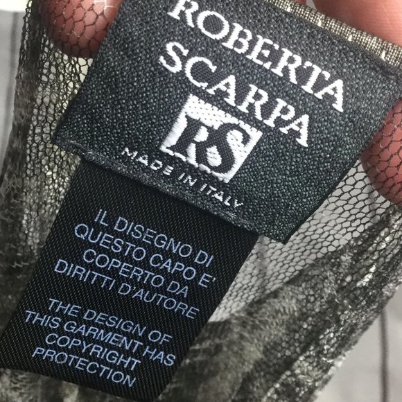 Roberta Scarpa Top Gray Sheer Long Sleeve Italy 8 - Picture 5 of 8